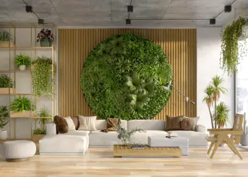 parete verde in sala